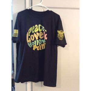 We the People Holsters Peace, Love, Hollow Points Men's Tee Shirt Flag XL